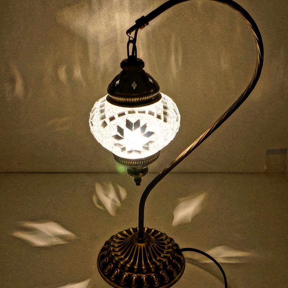 Mosaik Lampe Weiß